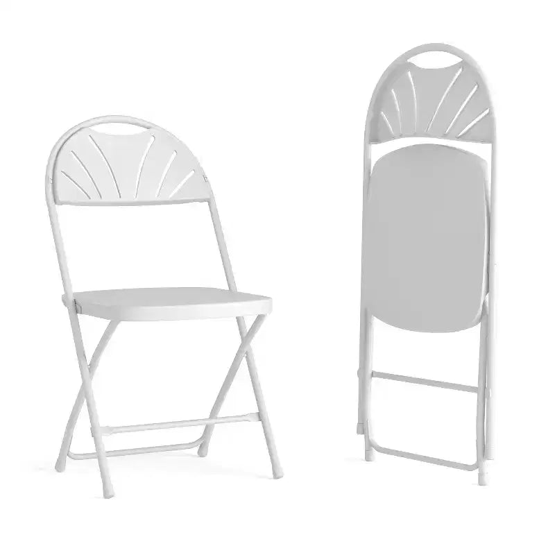 Emma et Oliver Lot de 2 Chaises Pliantes en Plastique avec Dossier à Lattes pour Mariage, Fête, Événement, Maison, Bureau