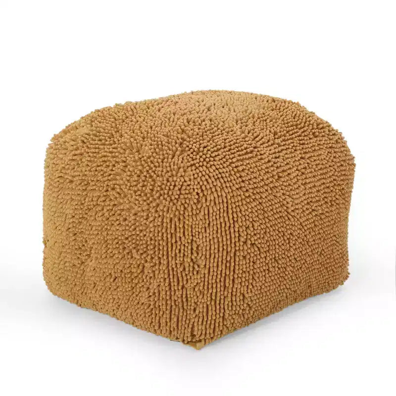 Pouf rond Moloney en chenille microfibre moderne - Christopher Knight Home