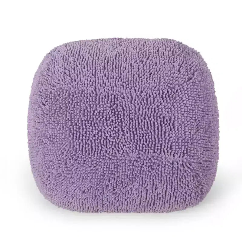 Pouf rond Moloney en chenille microfibre moderne - Christopher Knight Home