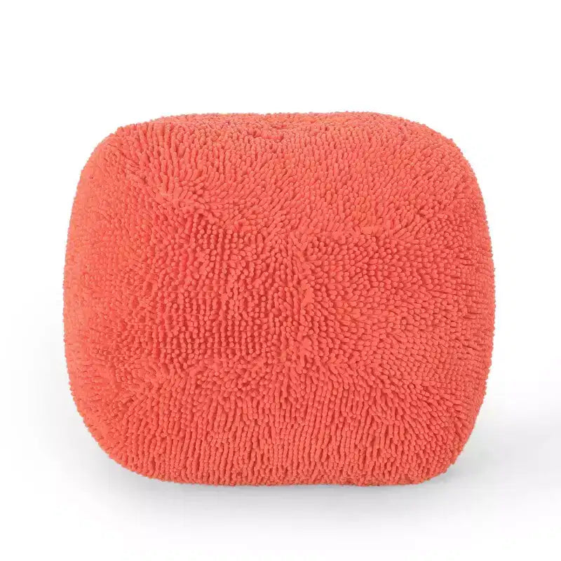 Pouf rond Moloney en chenille microfibre moderne - Christopher Knight Home
