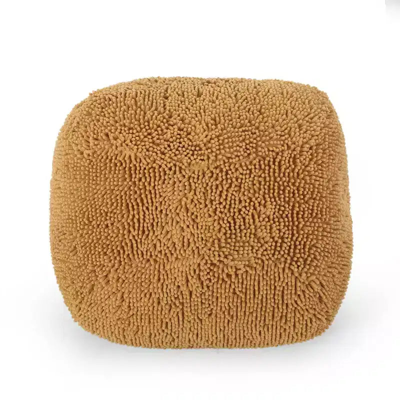 Pouf rond Moloney en chenille microfibre moderne - Christopher Knight Home