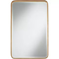 Uttermost Andi Rectangular Vanity Decorative Wall Mirror Modern Beveled Glass Warm Gold Iron Frame 24 Wide for Bathroom Bedroom Living Room Home
