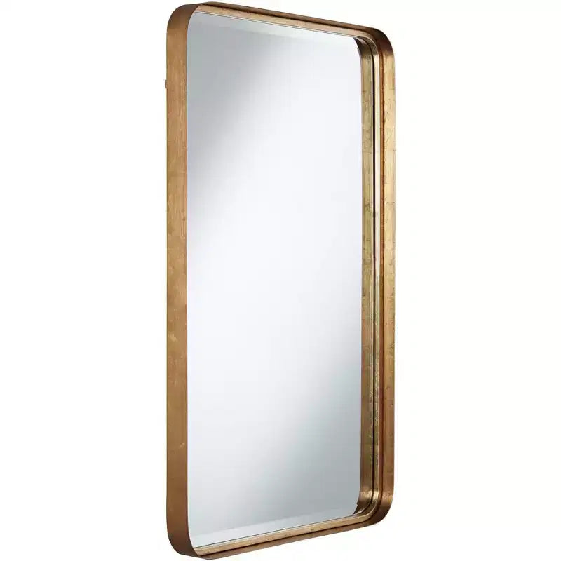 Miroir mural décoratif rectangulaire Uttermost Andi avec cadre en fer doré et verre biseauté, 61 cm de large, pour salle de bain, chambre, salon, maison