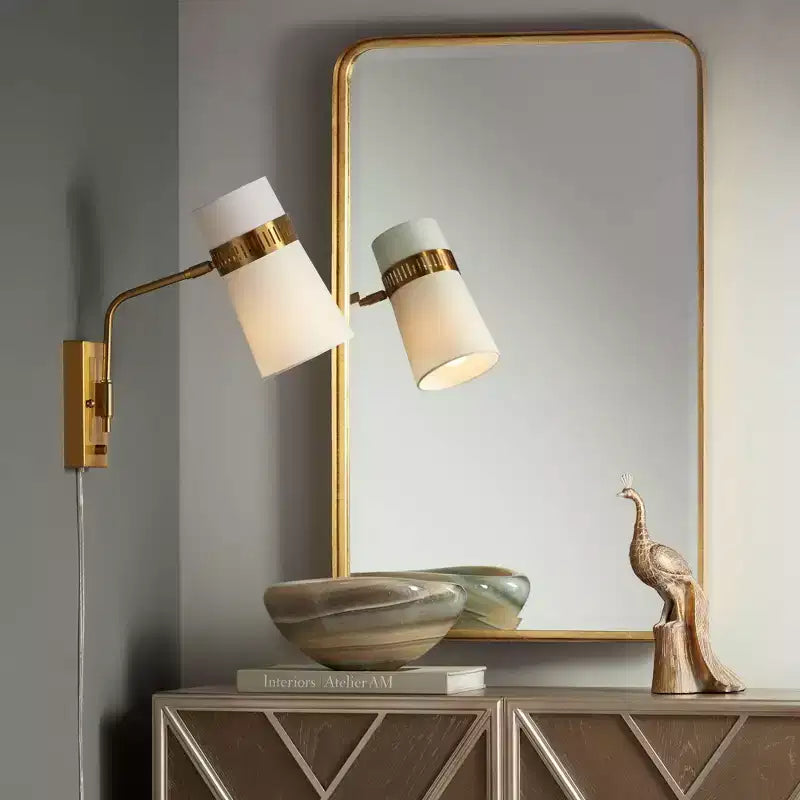 Miroir mural décoratif rectangulaire Uttermost Andi avec cadre en fer doré et verre biseauté, 61 cm de large, pour salle de bain, chambre, salon, maison