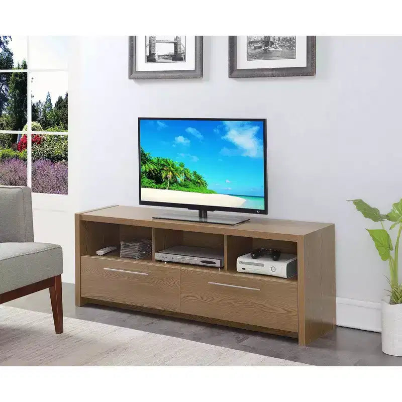 Meuble TV Newport Marbella pour téléviseurs jusqu'à 60 pouces avec armoires et étagères - Breighton Home