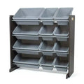 Sumatra Toy Storage Organizer with Storage Bins Espresso/Gray - Humble Crew