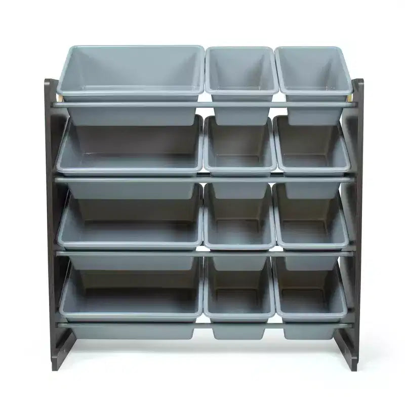 Organisateur de rangement pour jouets Sumatra avec bacs de rangement Espresso/Gris - Humble Crew