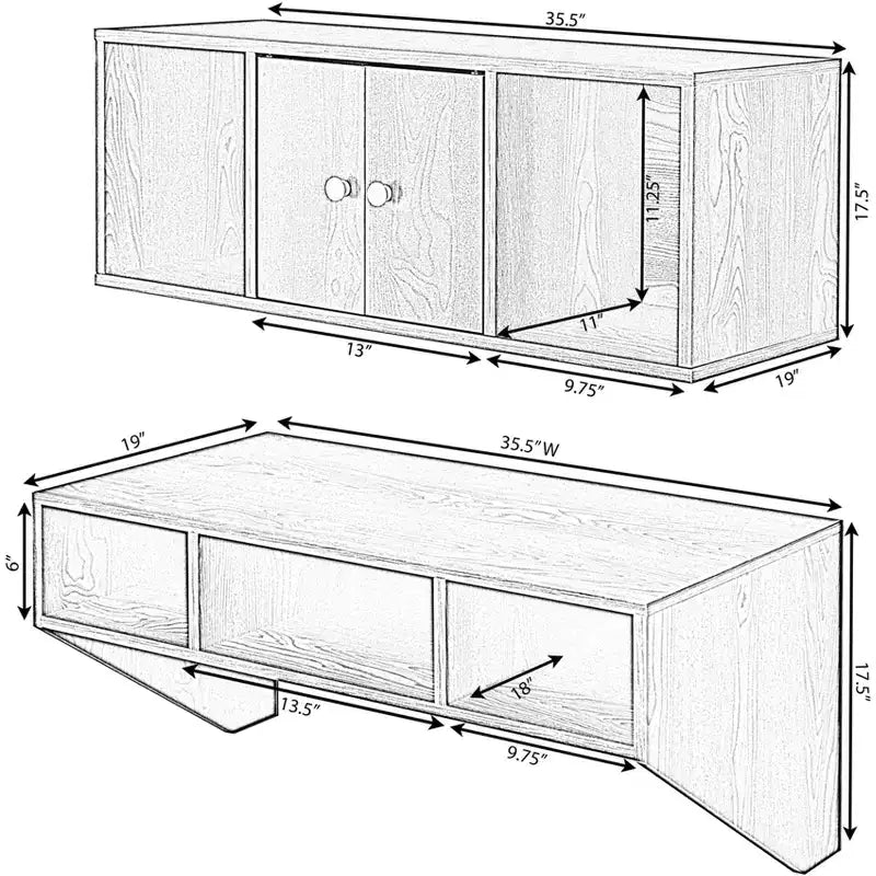 Bureau d'ordinateur mural Basicwise et étagère flottante
