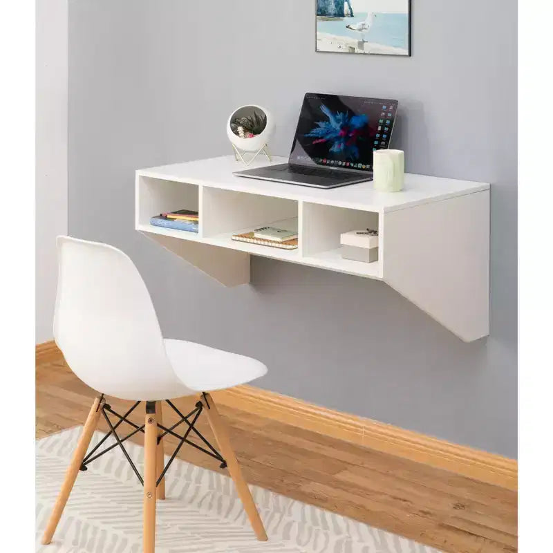 Bureau d'ordinateur mural Basicwise et étagère flottante