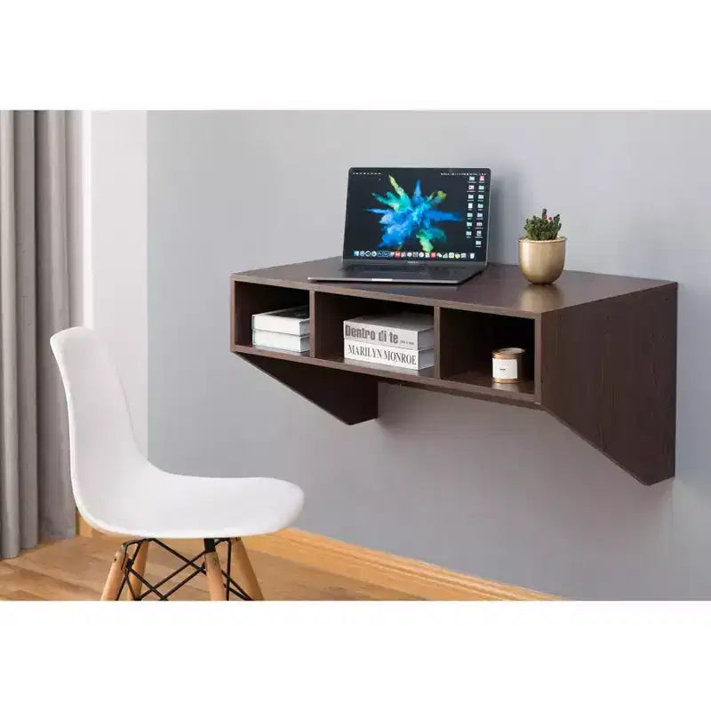 Bureau d'ordinateur mural Basicwise et étagère flottante