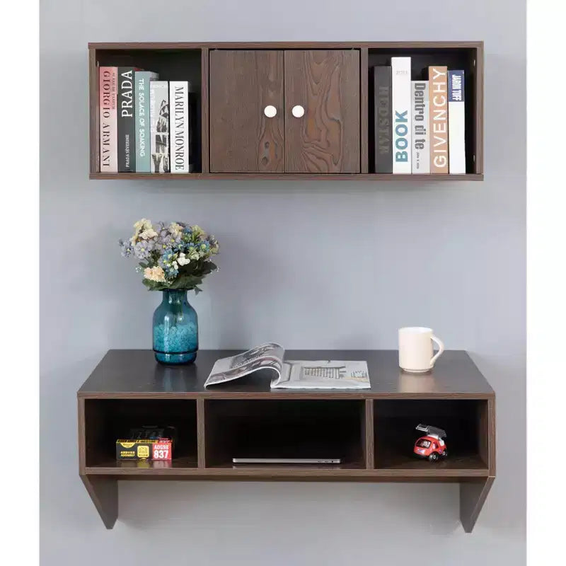 Bureau d'ordinateur mural Basicwise et étagère flottante