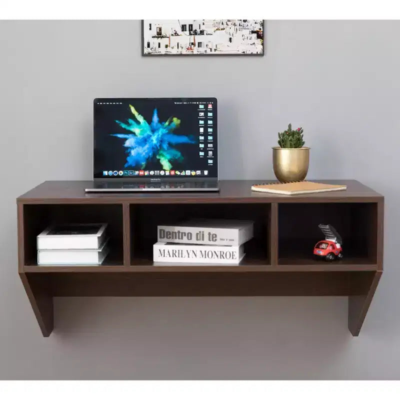 Bureau d'ordinateur mural Basicwise et étagère flottante