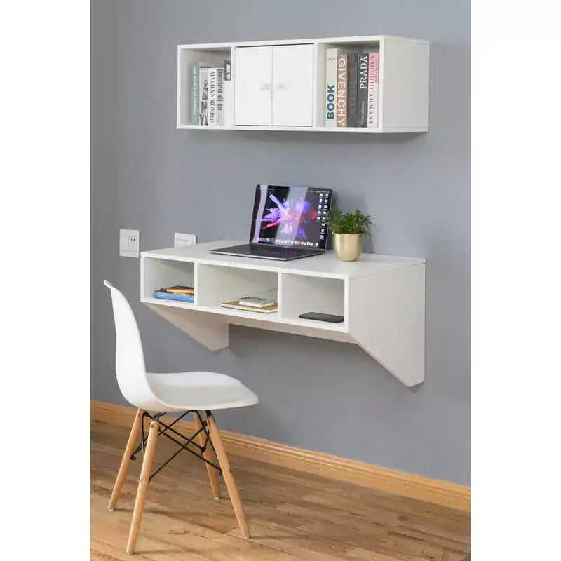 Bureau d'ordinateur mural Basicwise et étagère flottante
