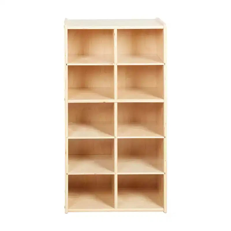 Meuble de rangement pour enfant ECR4Kids Streamline avec 10 casiers et 10 bacs de rangement, format 5x2