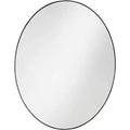 Noble Park Aryn Oval Vanity Decorative Wall Mirror Modern Matte Black Metal Frame 23 1/2 Wide for Bathroom Bedroom Living Room Office Home Entryway