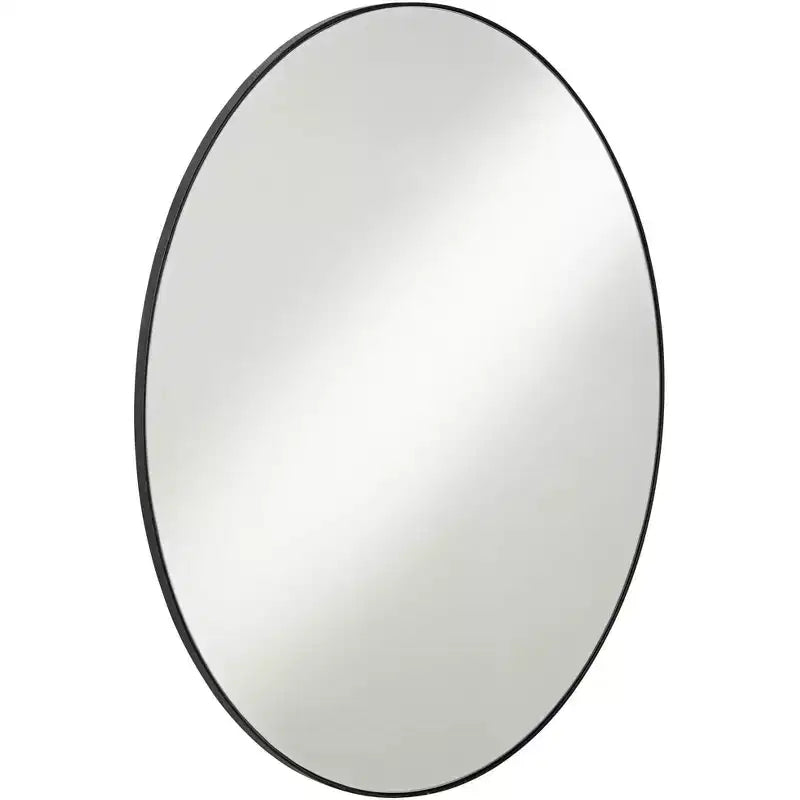 Noble Park Miroir mural décoratif de courtoisie Aryn Oval, cadre en métal noir mat moderne de 59,7 cm de large pour salle de bain, chambre, salon, bureau, entrée