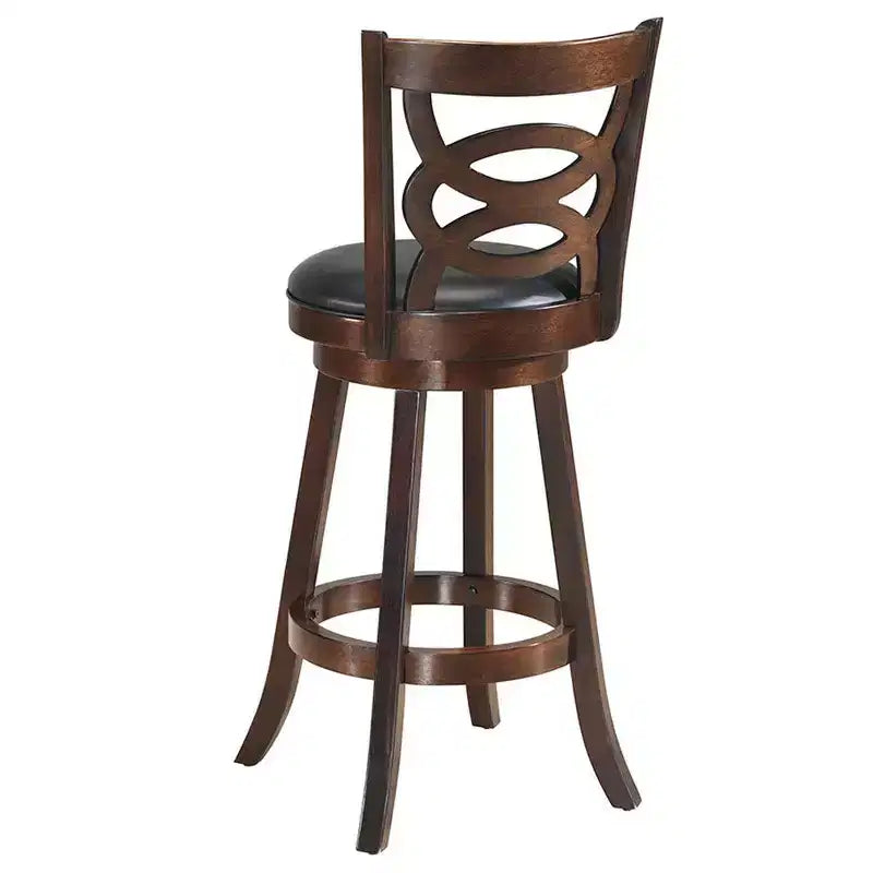 Tabouret pivotant Costway 73,66 cm, hauteur de bar, siège rembourré, chaise de salle à manger en bois d'hévéa, cuisine, expresso