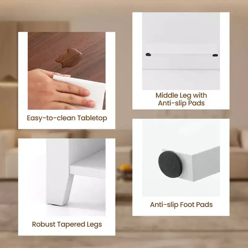 Table basse relevable Costway avec compartiment caché et étagères de rangement Meuble moderne blanc