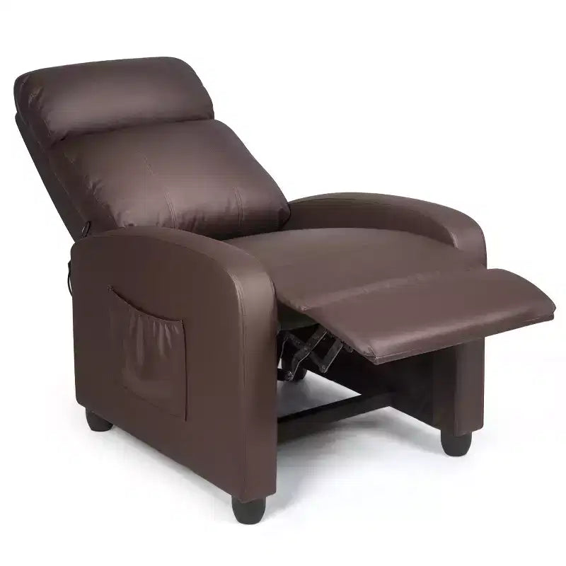 Fauteuil inclinable de massage Costway, canapé individuel ergonomique et réglable avec siège rembourré, noir/marron/gris