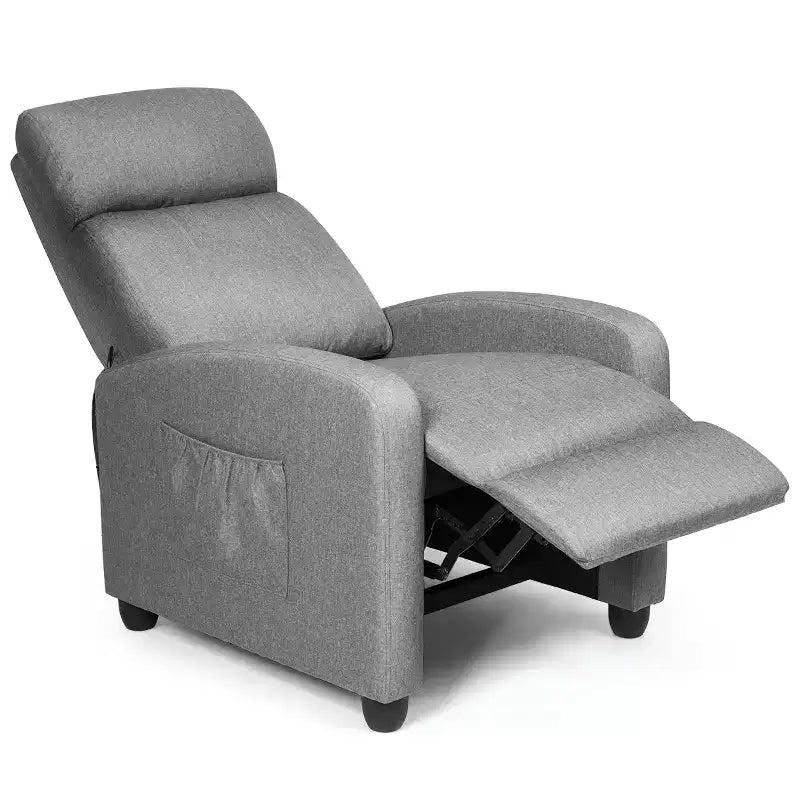 Fauteuil inclinable de massage Costway, canapé individuel ergonomique et réglable avec siège rembourré, noir/marron/gris