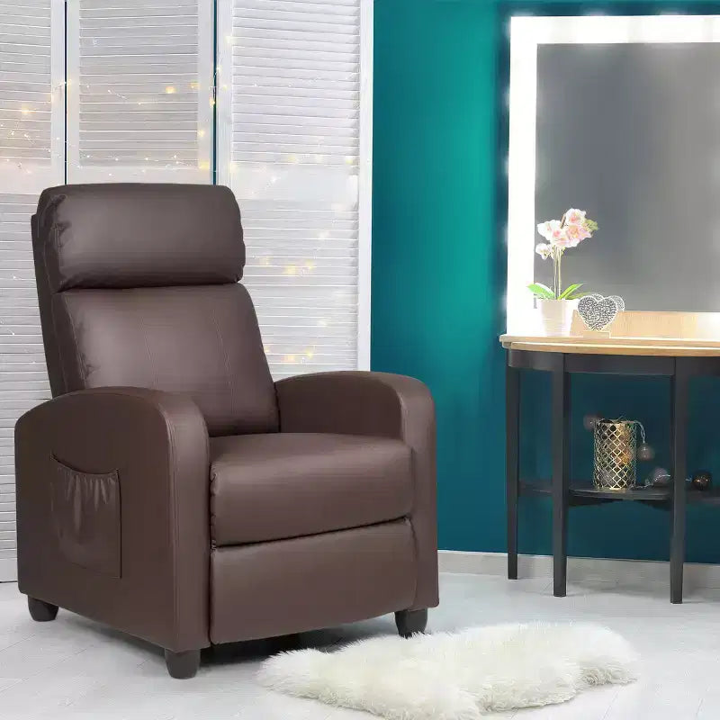 Fauteuil inclinable de massage Costway, canapé individuel ergonomique et réglable avec siège rembourré, noir/marron/gris