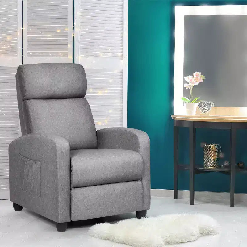 Fauteuil inclinable de massage Costway, canapé individuel ergonomique et réglable avec siège rembourré, noir/marron/gris
