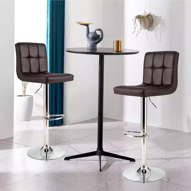 Lot de 2 tabourets de bar réglables Costway en cuir PU, pivotants, pour cuisine ou comptoir de pub
