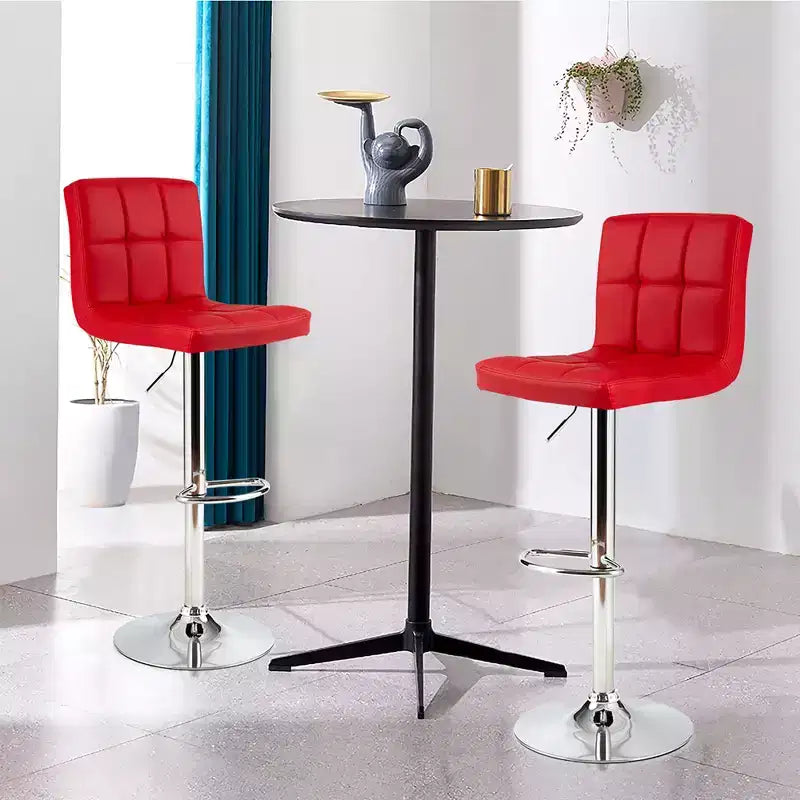 Lot de 2 tabourets de bar réglables Costway en cuir PU, pivotants, pour cuisine ou comptoir de pub