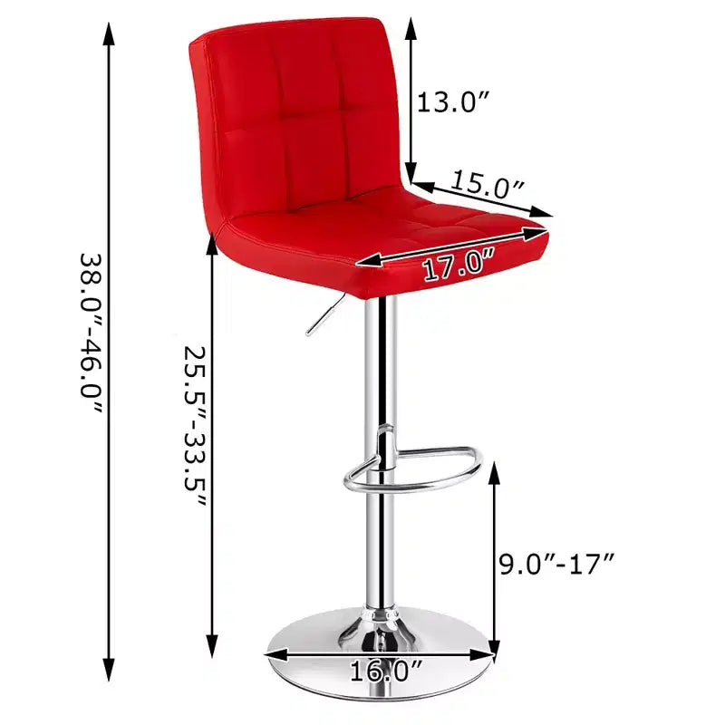 Lot de 2 tabourets de bar réglables Costway en cuir PU, pivotants, pour cuisine ou comptoir de pub