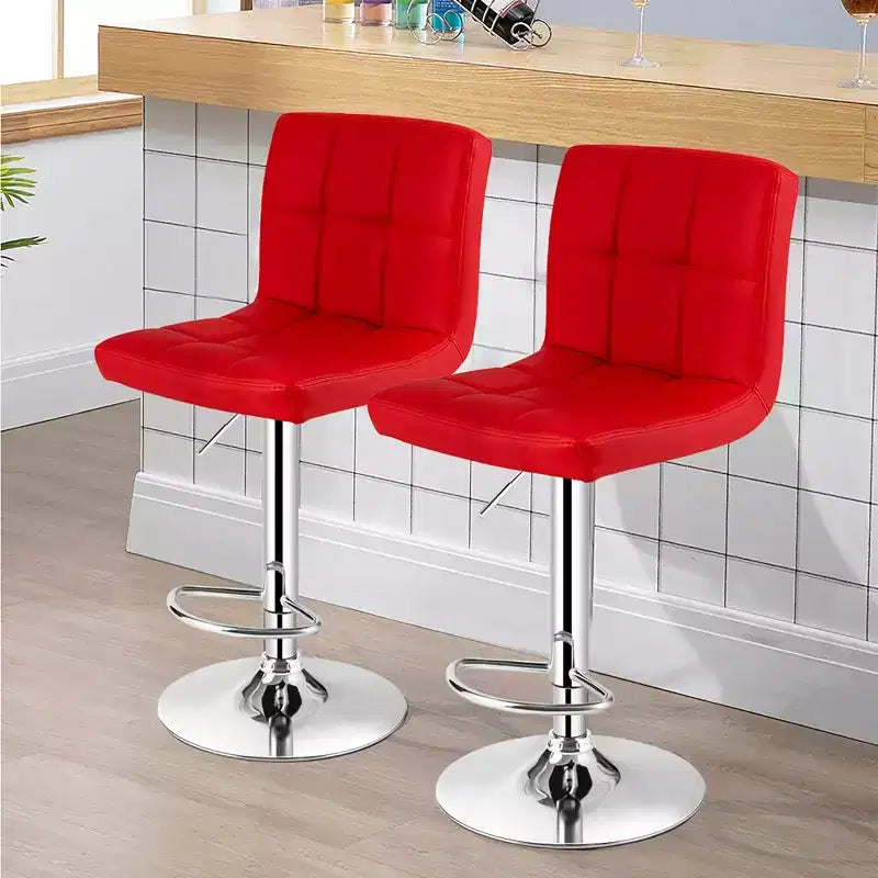Lot de 2 tabourets de bar réglables Costway en cuir PU, pivotants, pour cuisine ou comptoir de pub
