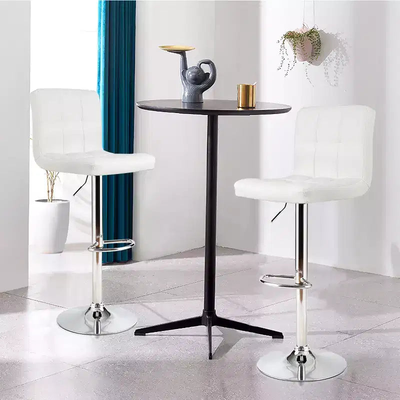 Lot de 2 tabourets de bar réglables Costway en cuir PU, pivotants, pour cuisine ou comptoir de pub