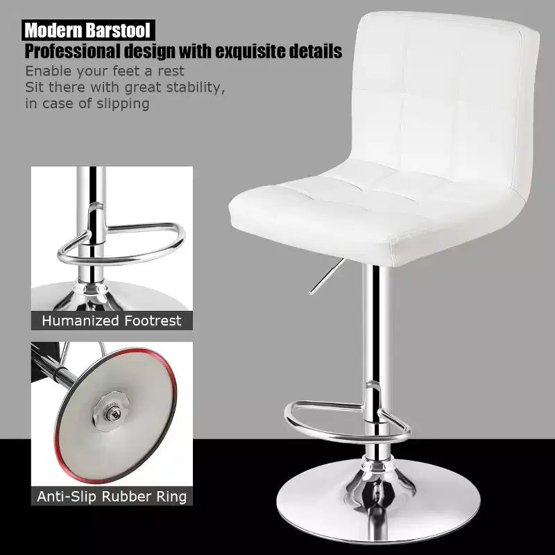 Lot de 2 tabourets de bar réglables Costway en cuir PU, pivotants, pour cuisine ou comptoir de pub