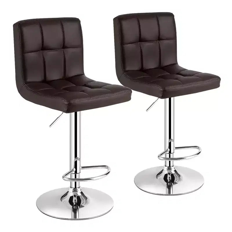 Lot de 2 tabourets de bar réglables Costway en cuir PU, pivotants, pour cuisine ou comptoir de pub