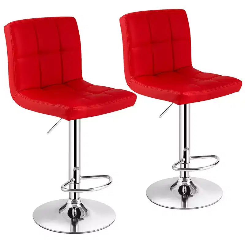 Lot de 2 tabourets de bar réglables Costway en cuir PU, pivotants, pour cuisine ou comptoir de pub