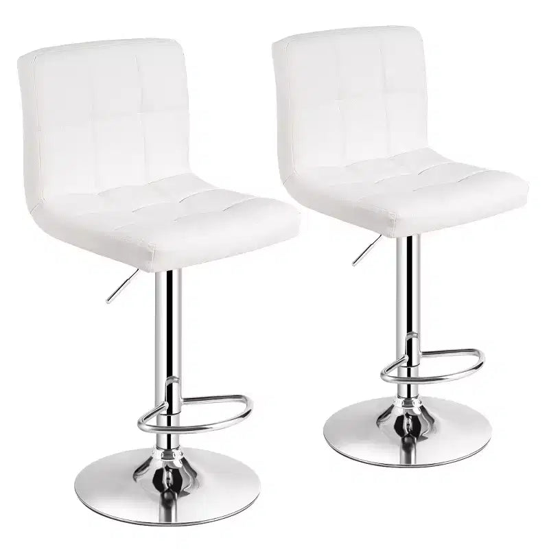 Lot de 2 tabourets de bar réglables Costway en cuir PU, pivotants, pour cuisine ou comptoir de pub