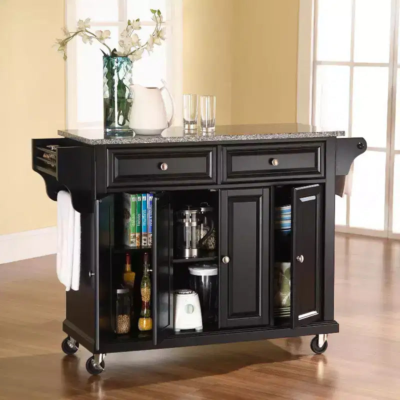 Chariot de cuisine Crosley de 52 po avec dessus en granit – Pleine grandeur