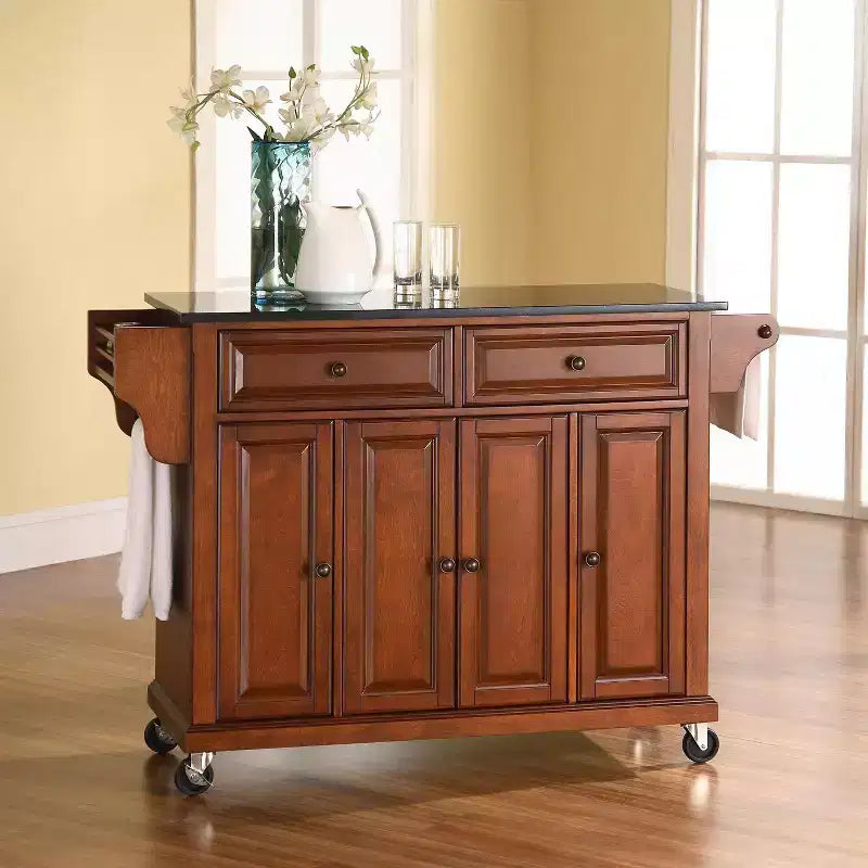 Chariot de cuisine Crosley de 52 po avec dessus en granit – Pleine grandeur