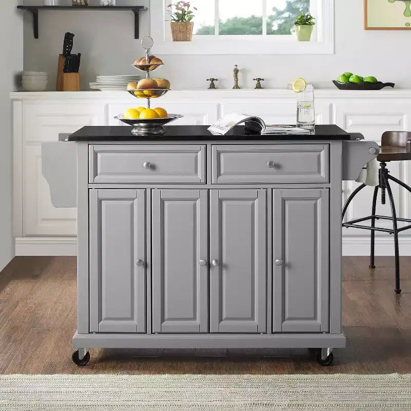 Chariot de cuisine Crosley de 52 po avec dessus en granit – Pleine grandeur