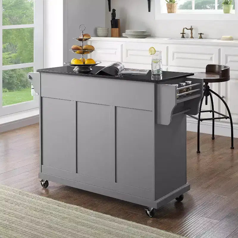 Chariot de cuisine Crosley de 52 po avec dessus en granit – Pleine grandeur