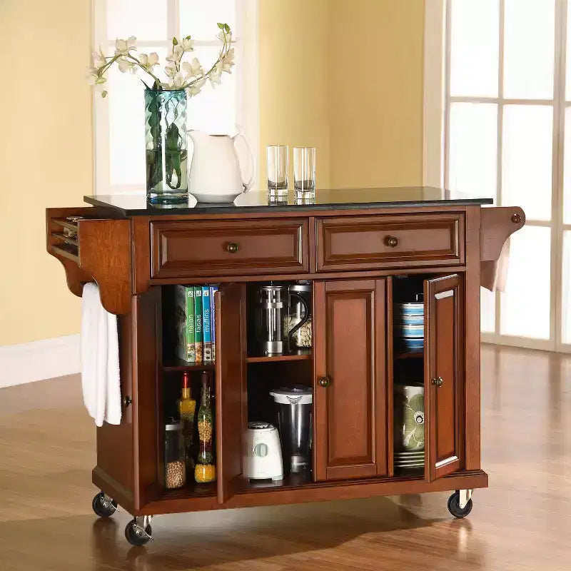 Chariot de cuisine Crosley de 52 po avec dessus en granit – Pleine grandeur