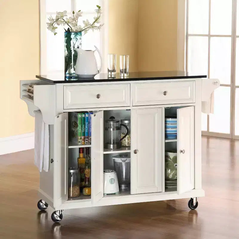 Chariot de cuisine Crosley de 52 po avec dessus en granit – Pleine grandeur