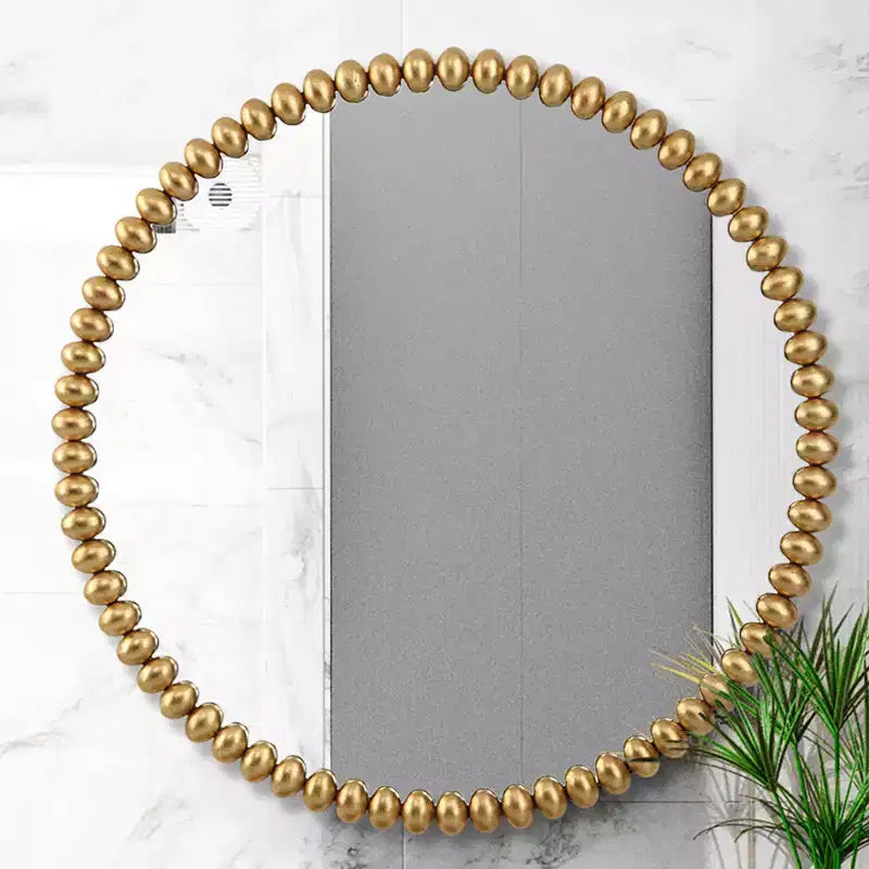 Miroir mural surdimensionné rond Uttermost Byzantine Gold Leaf 41 1/4