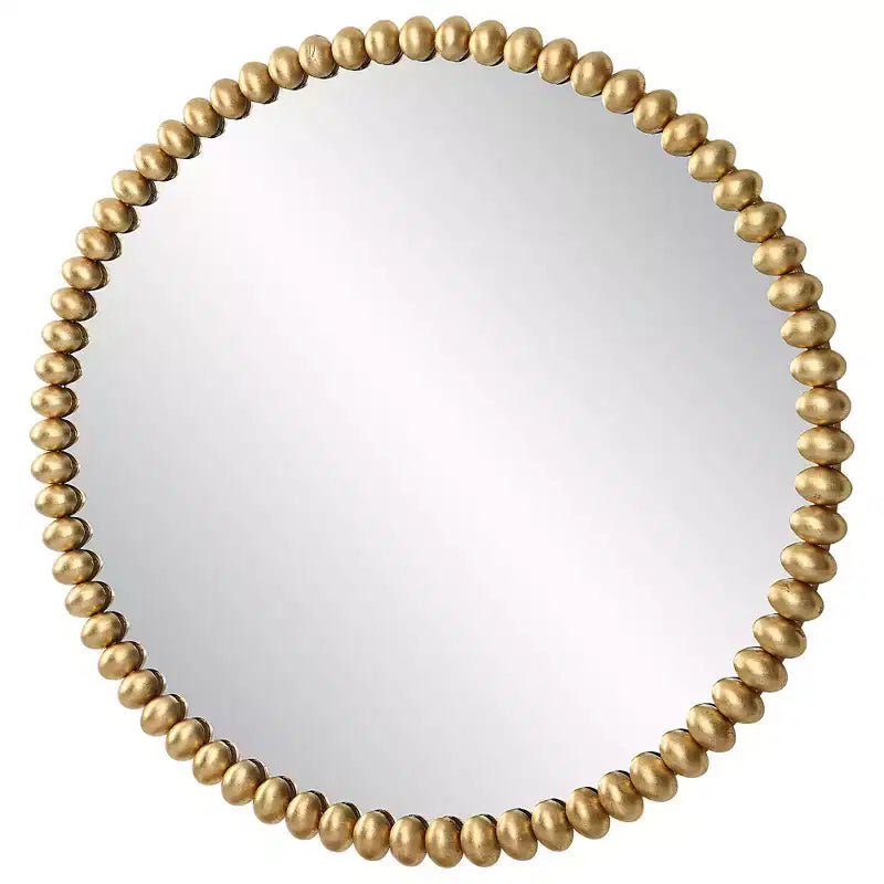 Miroir mural surdimensionné rond Uttermost Byzantine Gold Leaf 41 1/4