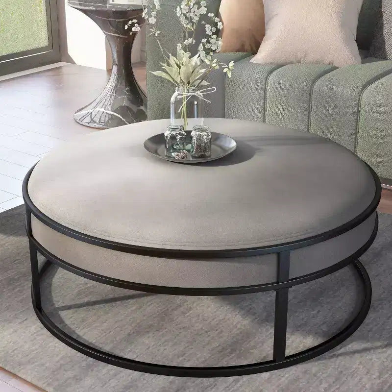 39,5 Pouf rond rembourré Greenbank - HOMES: Inside + Out