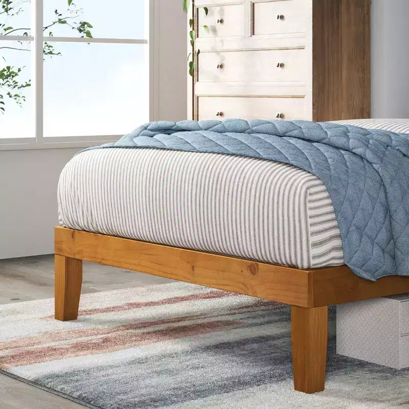 Cadre de lit plateforme en bois standard Alexia Naturel - Zinus