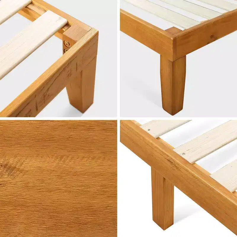 Cadre de lit plateforme en bois standard Alexia Naturel - Zinus