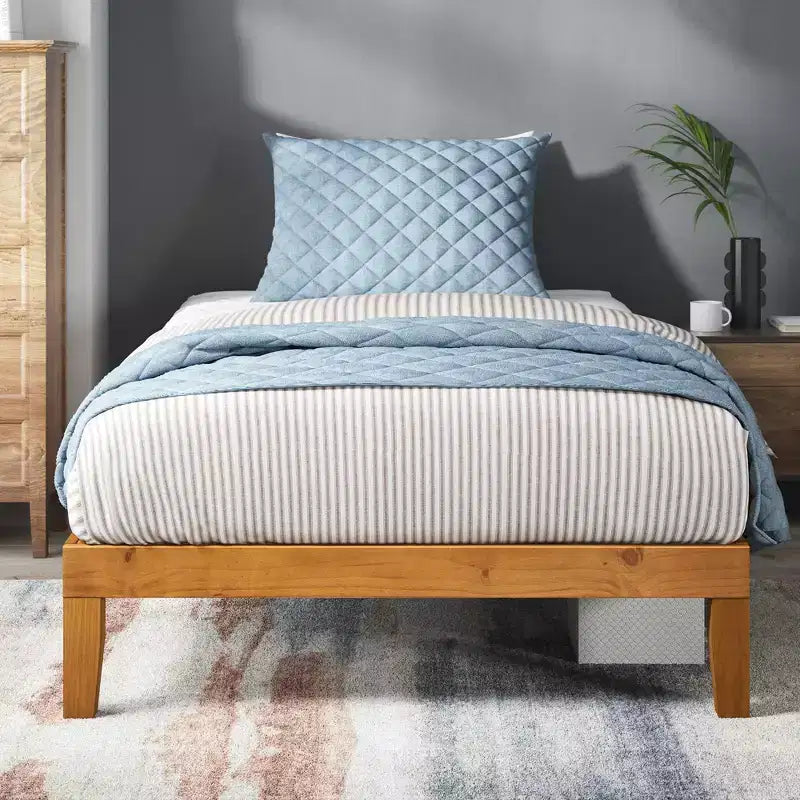 Cadre de lit plateforme en bois standard Alexia Naturel - Zinus