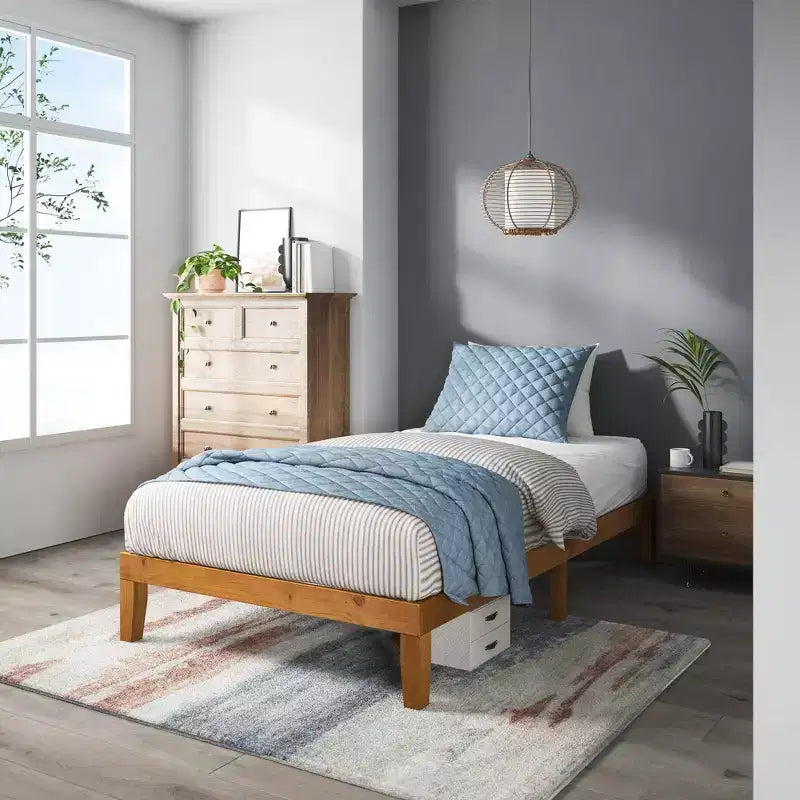 Cadre de lit plateforme en bois standard Alexia Naturel - Zinus