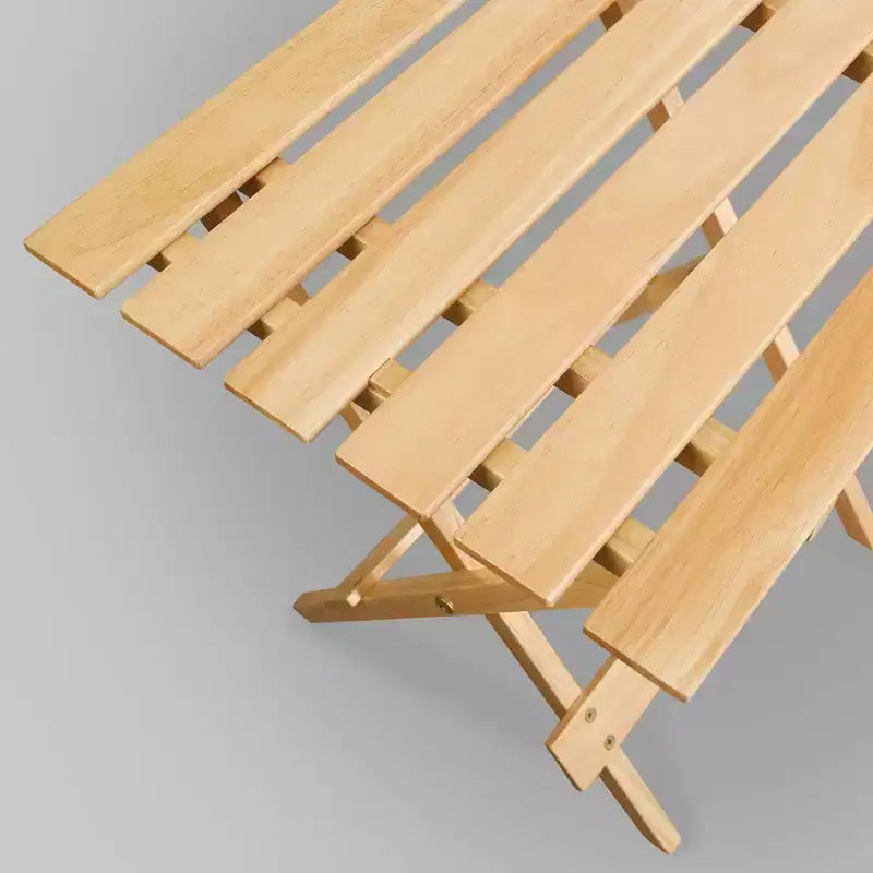 Lot de 2 tables d'appoint pliantes portables en bois massif - Flora Home