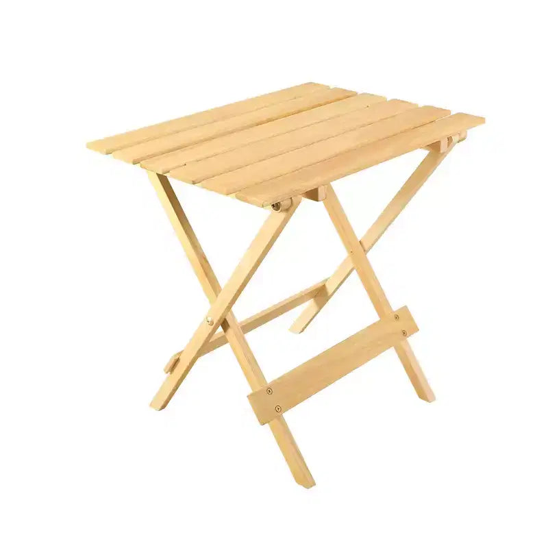 Lot de 2 tables d'appoint pliantes portables en bois massif - Flora Home